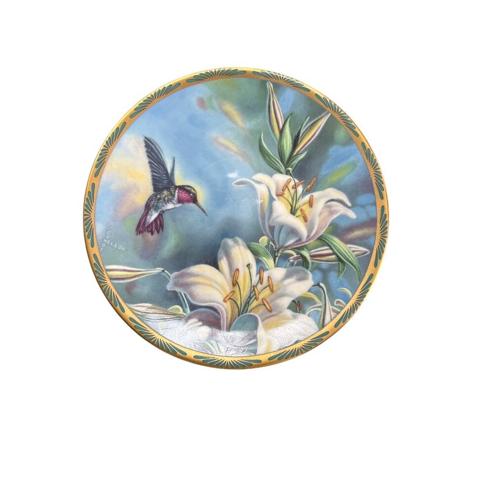 Pickard Collector Plate Ruby-Throated & Hummingbird Lilies by Cyndi Nelson